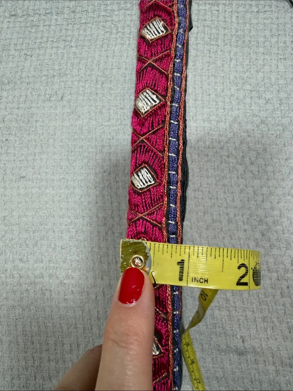 Vintage Tapestry Embroidered Mirrors Jewel Tones Crewel Square Wall Hanging
